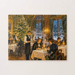 Impressionistisches Vintage-Weihnachtsessen in Ele Puzzle