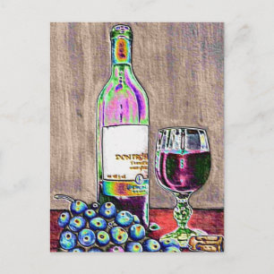 Impressionistisches Wine und Trauben Kunst, Dichtu Postkarte