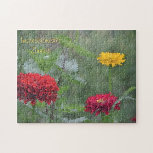Impressionistisches Zinnia großes Puzzle (Horizontal)