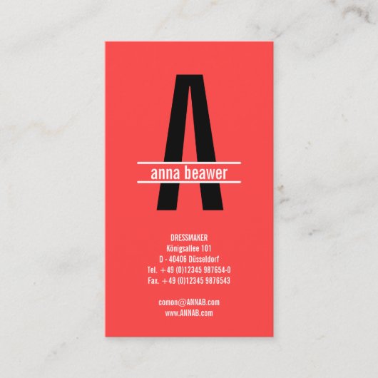 Impressive Fettmonogramm Visitenkarte (Vorderseite)