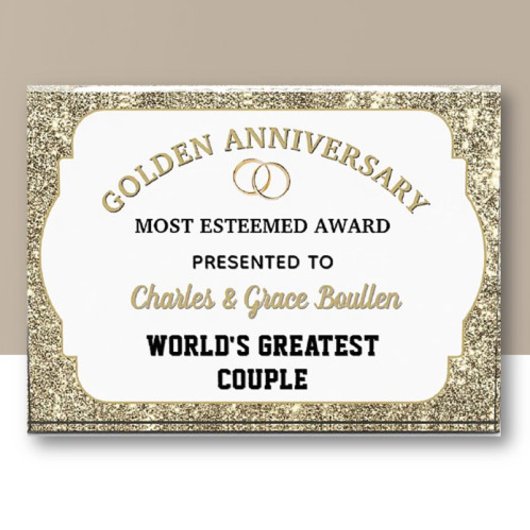 Impressive Golden Anniversary Custom Award  Fotoblock