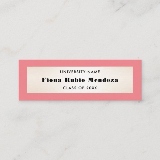 Impressive Korallengoldene Abschluss Beilage Mini Visitenkarte (Vorderseite)