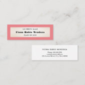 Impressive Korallengoldene Abschluss Beilage Mini Visitenkarte (Vorne/Hinten)