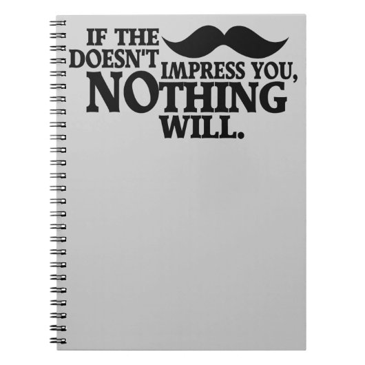 Impressive Mustache benutzerdefinierte Farbe Noteb Notizblock (Vorderseite)