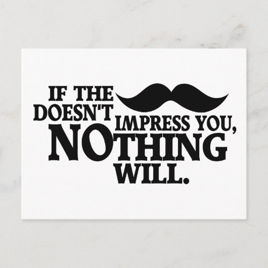 Impressive Mustache benutzerdefinierte Farbe Postk Postkarte (Vorderseite)