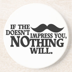 Impressive Mustache benutzerdefinierte Farbe Unter Sandstein Untersetzer