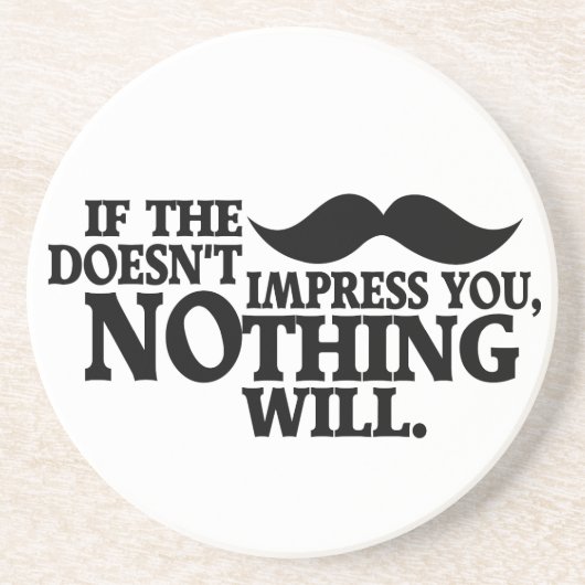 Impressive Mustache benutzerdefinierte Farbe Unter Sandstein Untersetzer (Vorne)