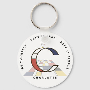 Impressive Neoplastik Art Monogram. Buchstabe C Schlüsselanhänger