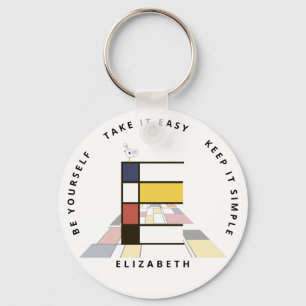 Impressive Neoplastik Art Monogram. Buchstabe E Schlüsselanhänger