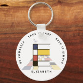 Impressive Neoplastik Art Monogram. Buchstabe E Schlüsselanhänger (Vorderseite)