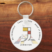 Impressive Neoplastik Art Monogram. Buchstabe J Schlüsselanhänger (Vorderseite)