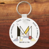 Impressive Neoplastik Art Monogram. Buchstabe M Schlüsselanhänger (Vorderseite)