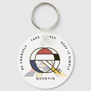 Impressive Neoplastik Art Monogram. Buchstabe Q Schlüsselanhänger