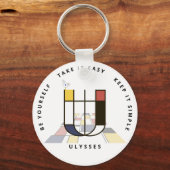 Impressive Neoplastik Art Monogram. Buchstabe U Schlüsselanhänger (Vorderseite)