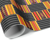 Impressive Pinstrip Bright Kente Wrapping Paper Geschenkpapier (Rolleneckpunkt)