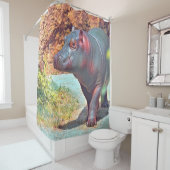 Impressives Tier - Hippo Duschvorhang (Beispiel)