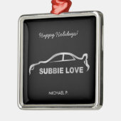 Impreza WTI-Silber "Subie Liebe-" Ornament Aus Metall (Links)