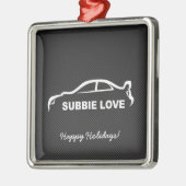 Impreza WTI-Silhouette mit Kohlenstofffaser Silbernes Ornament (Links)