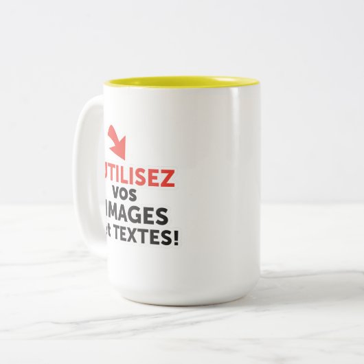 Imprimer vos designs en ligne DIY en Français Zweifarbige Tasse (Vorderseite Links)