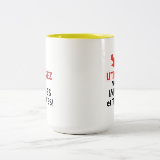 Imprimer vos designs en ligne DIY en Français Zweifarbige Tasse (Mittel)