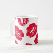 Imprint Kiss Red Lips: Vintag nahtlos Kaffeetasse (Vorderseite Links)