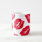 Imprint Kiss Red Lips: Vintag nahtlos Kaffeetasse (Mittel)