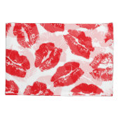 Imprint Kiss Red Lips: Vintag nahtlos Kissenbezug (Rückseite)