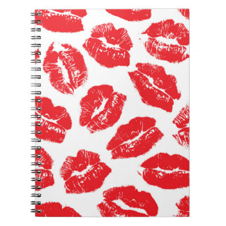 Imprint Kiss Red Lips: Vintag nahtlos Notizblock