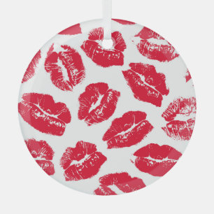 Imprint Kiss Red Lips: Vintag nahtlos Ornament Aus Glas