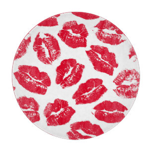 Imprint Kiss Red Lips: Vintag nahtlos Schneidebrett