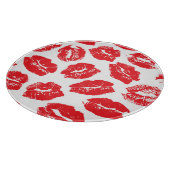 Imprint Kiss Red Lips: Vintag nahtlos Schneidebrett (Ecke)