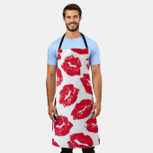 Imprint Kiss Red Lips: Vintag nahtlos Schürze (Getragen)