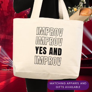 IMPROV JA und Improvisation Comedy Jumbo Stoffbeutel