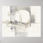 Improvisation I Grau Abstrakt Print Poster (Vorne)