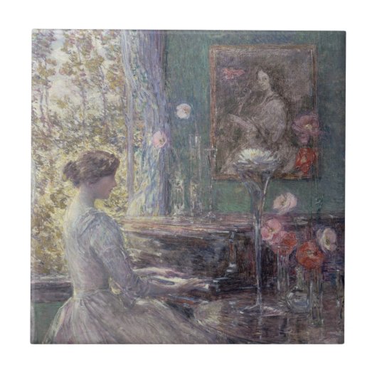 Improvisation von Frederick Childe Hassam Fliese (Vorderseite)