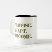 improvisieren überwinden zweifarbige tasse (Vorderseite Links)