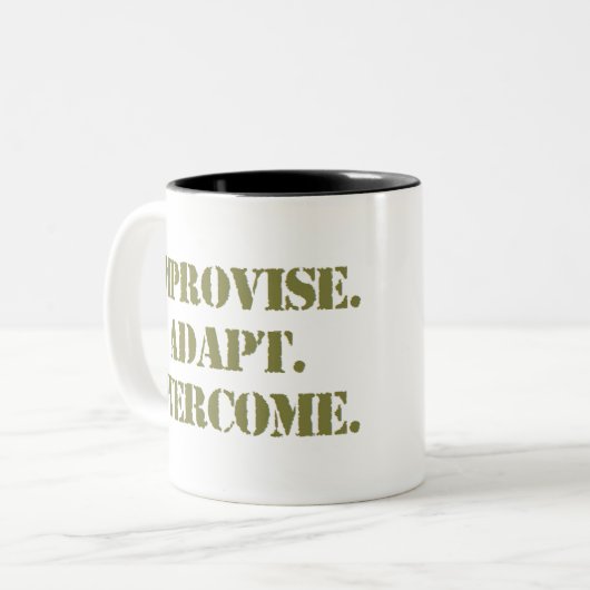 improvisieren überwinden zweifarbige tasse (Vorderseite Links)