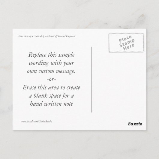 Improvisierter Bow Postkarte (Rückseite)