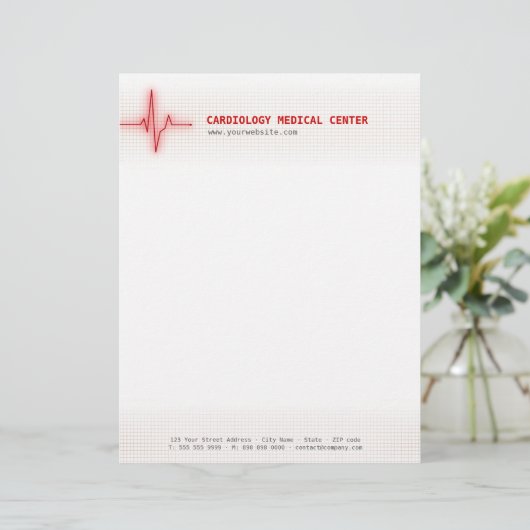Impuls-Herz-Signal-Kardiologiebriefkopf Briefkopf (Stehend Vorderseite)