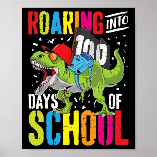 In 100 Tage Schulspass für Dinosaurier-Jungs Poster (Vorne)