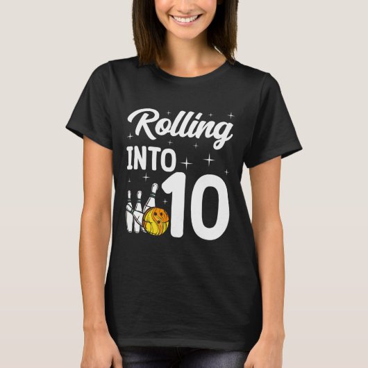 In 10 Bowling 10. Geburtstag T-Shirt (Vorderseite)