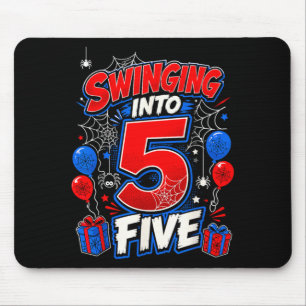In 5 Spinnennetz 5. Geburtstag Junge Fünf schwinge Mousepad