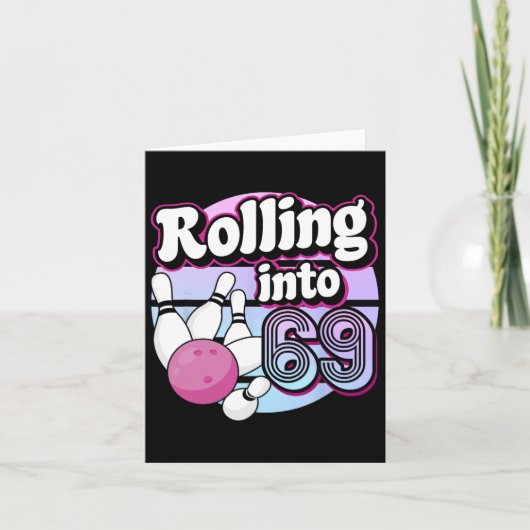 In 69 Bowling 69. Geburtstag Karte (Vorderseite)