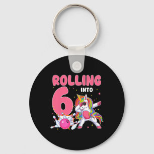 In 6. Geburtstag Einhorn-Bowling 6 Jahre Schlüsselanhänger