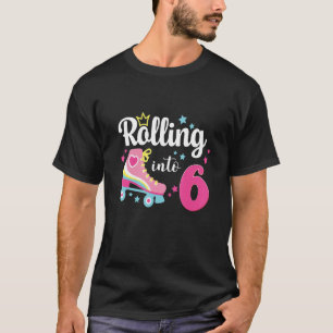 In 6 Roller Skate zum 6. Geburtstag für Kinder rol T-Shirt