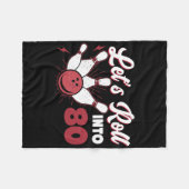In 80 Bowling 80. Geburtstag 1 Fleecedecke (Vorderseite (Horizontal))