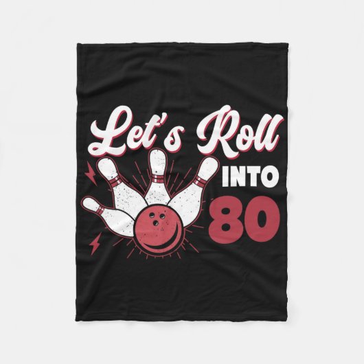 In 80 Bowling 80. Geburtstag 1 Fleecedecke (Vorderseite)