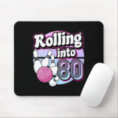 In 80 Bowling 80. Geburtstag Mousepad (Mit Mouse)