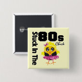 In 80er Chick stecken Button (Vorne & Hinten)