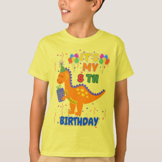 In 8 gerollt: Fun Dinosaur Geburtstags-T - Shirt f